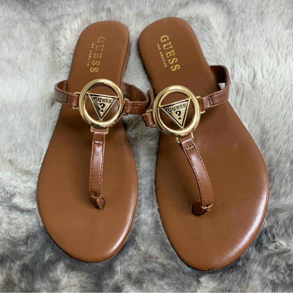 Guess Brown Strappy Summer Sandals Sz 6